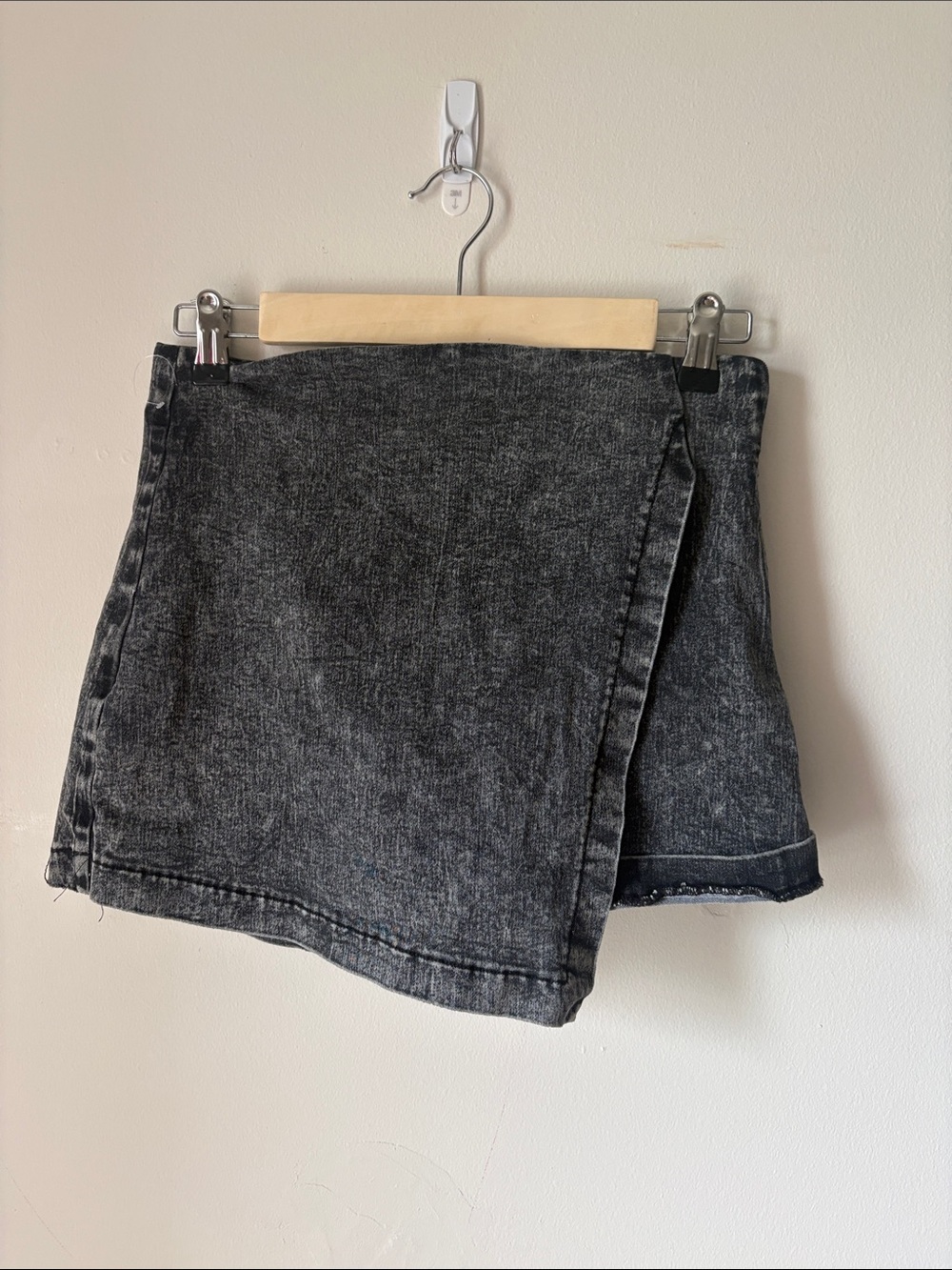 Flying Tomato Washed Black Denim Mini Skirt